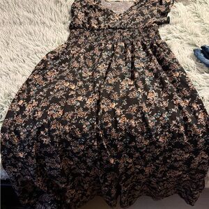 Floral Black Women’s XXL Dress